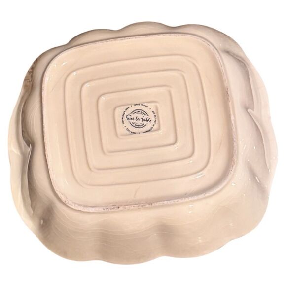 Sur La Table Rooster Script Italian Baking / Serving Bowl 10 3/4″ Ceramic Gallo - Picture 5 of 6